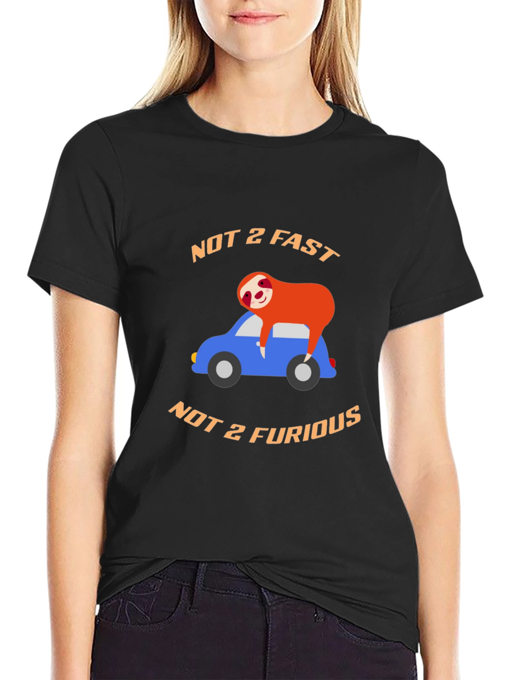 Not 2 Fast T-Shirt: Sloth on Car Tee