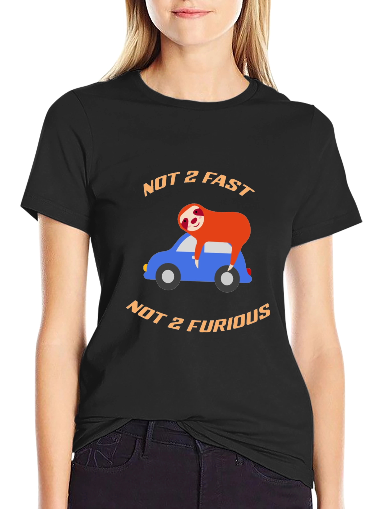 Not 2 Fast T-Shirt: Sloth on Car Tee