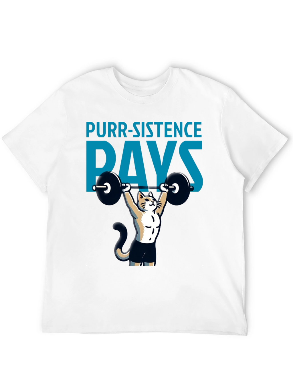 Purr-sistence Pays T-Shirt | Cat Weightlifting Gym Shirt