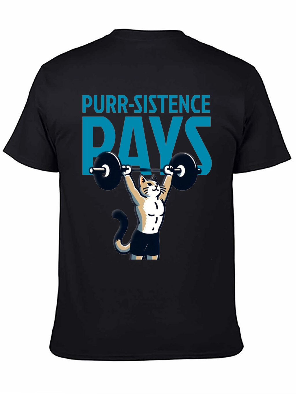 Purr-sistence Pays T-Shirt | Cat Weightlifting Gym Shirt