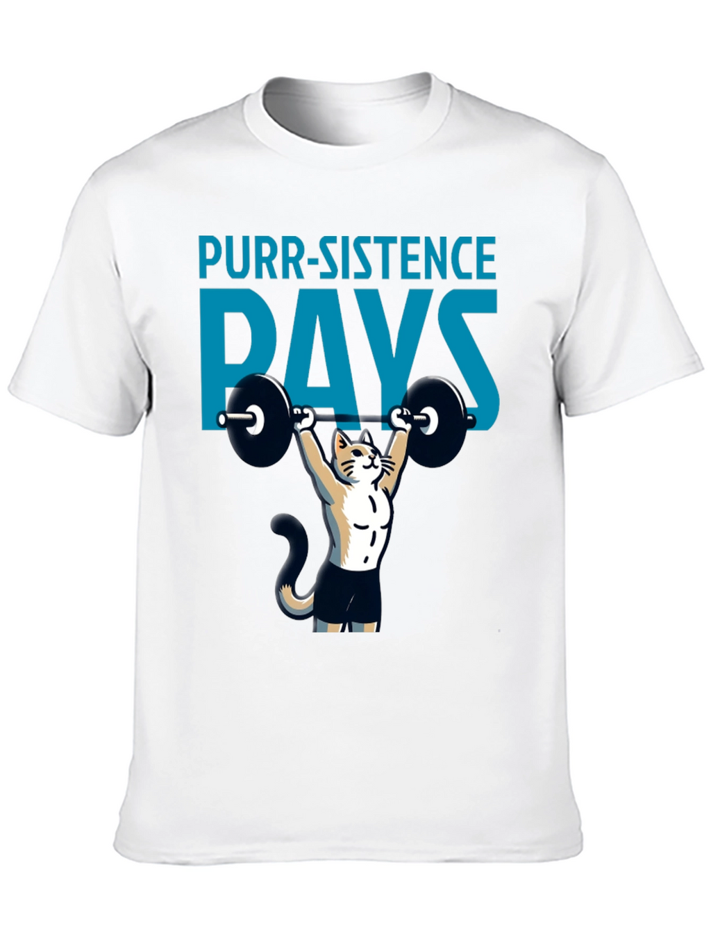 Purr-sistence Pays T-Shirt | Cat Weightlifting Gym Shirt