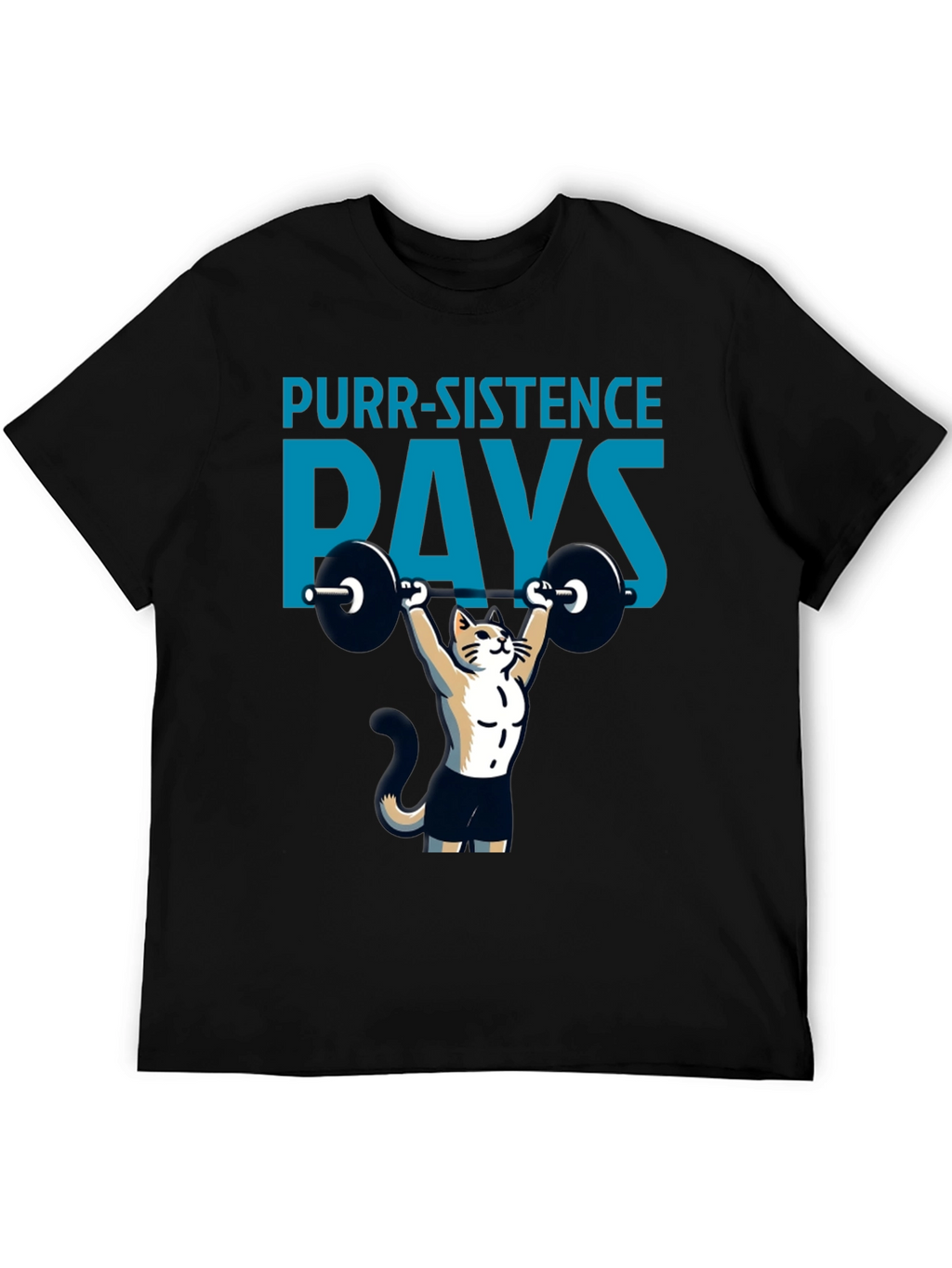 Purr-sistence Pays T-Shirt | Cat Weightlifting Gym Shirt