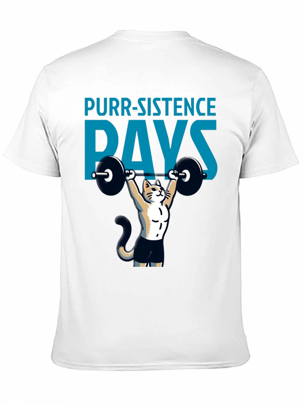 Purr-sistence Pays T-Shirt | Cat Weightlifting Gym Shirt