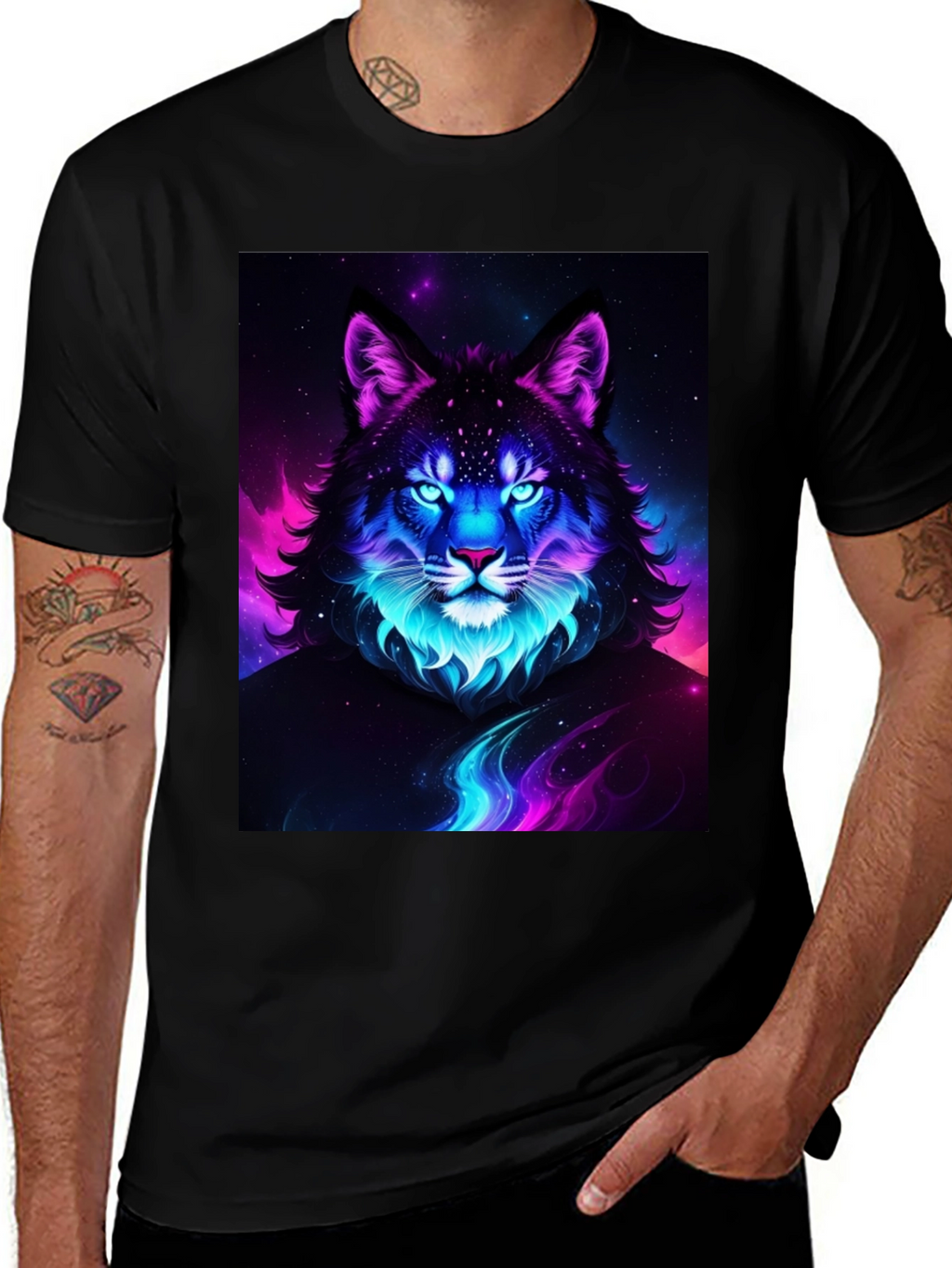 Mystic Galaxy Cat Graphic Tee