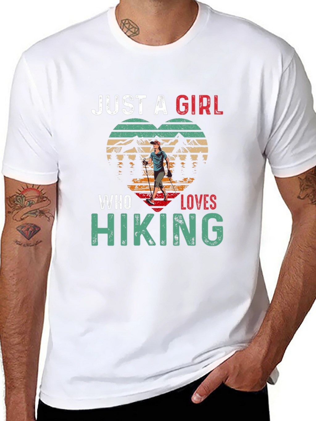 Just a Girl Who Loves Hiking Graphic T-Shirt