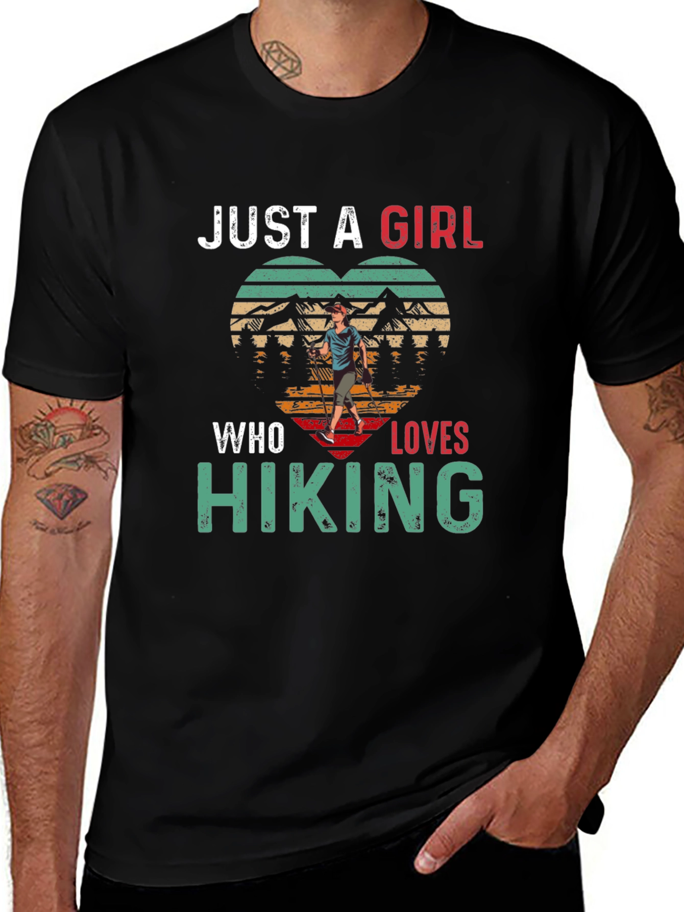 Just a Girl Who Loves Hiking Graphic T-Shirt