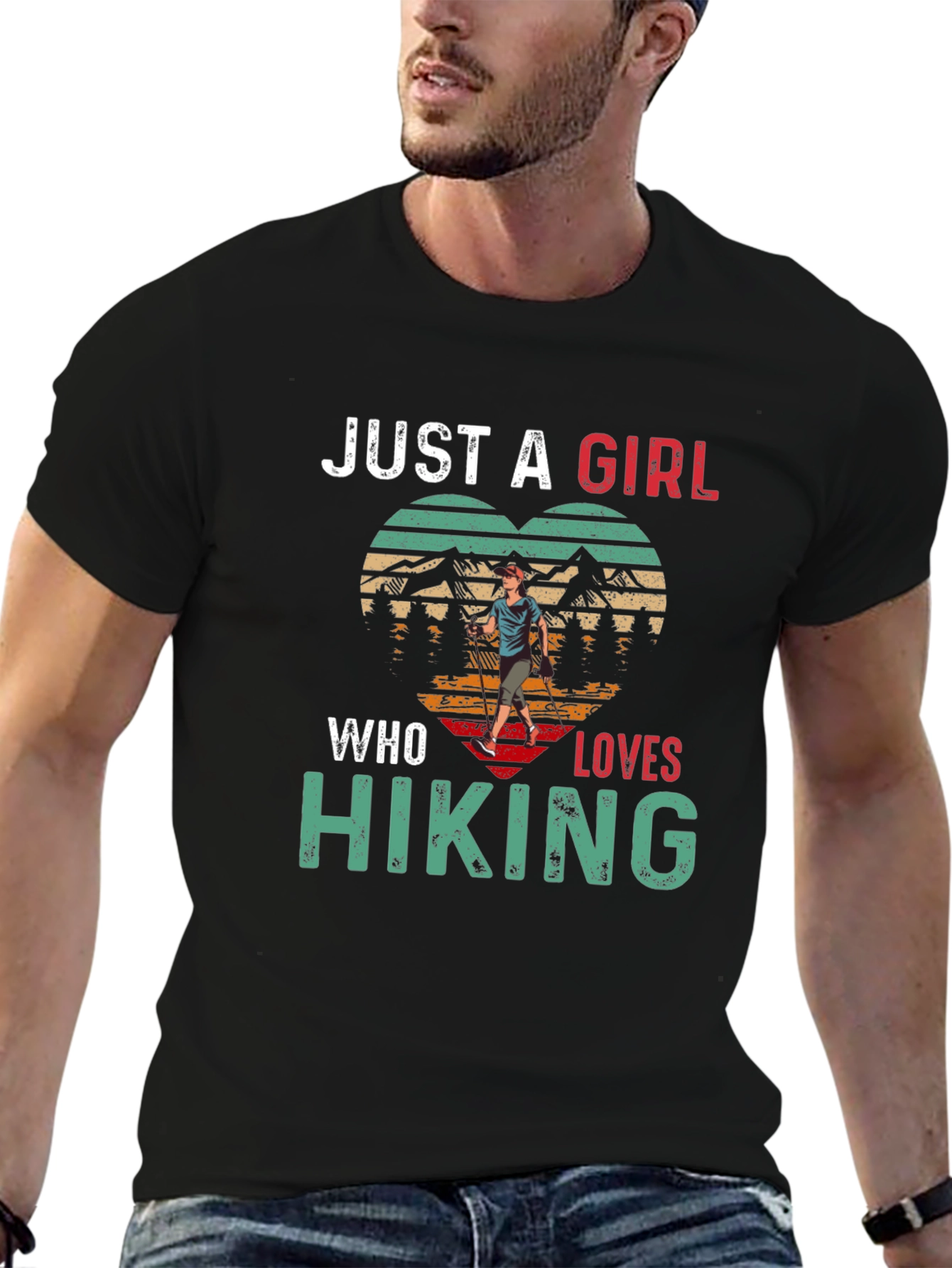 Just a Girl Who Loves Hiking Graphic T-Shirt