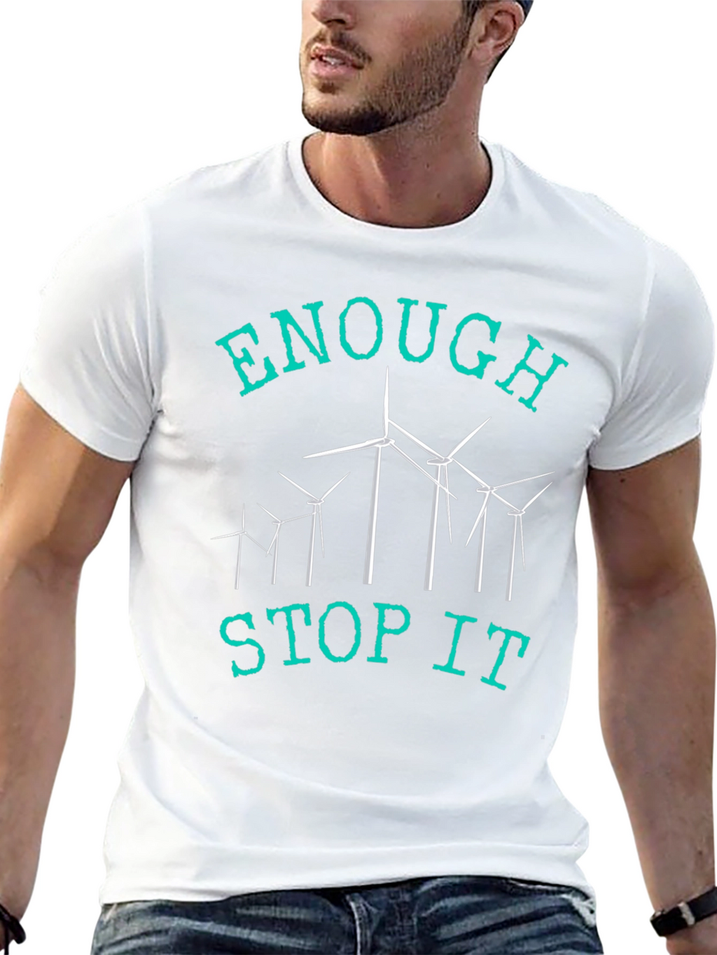 Enough Stop It Wind Turbine Graphic Tee