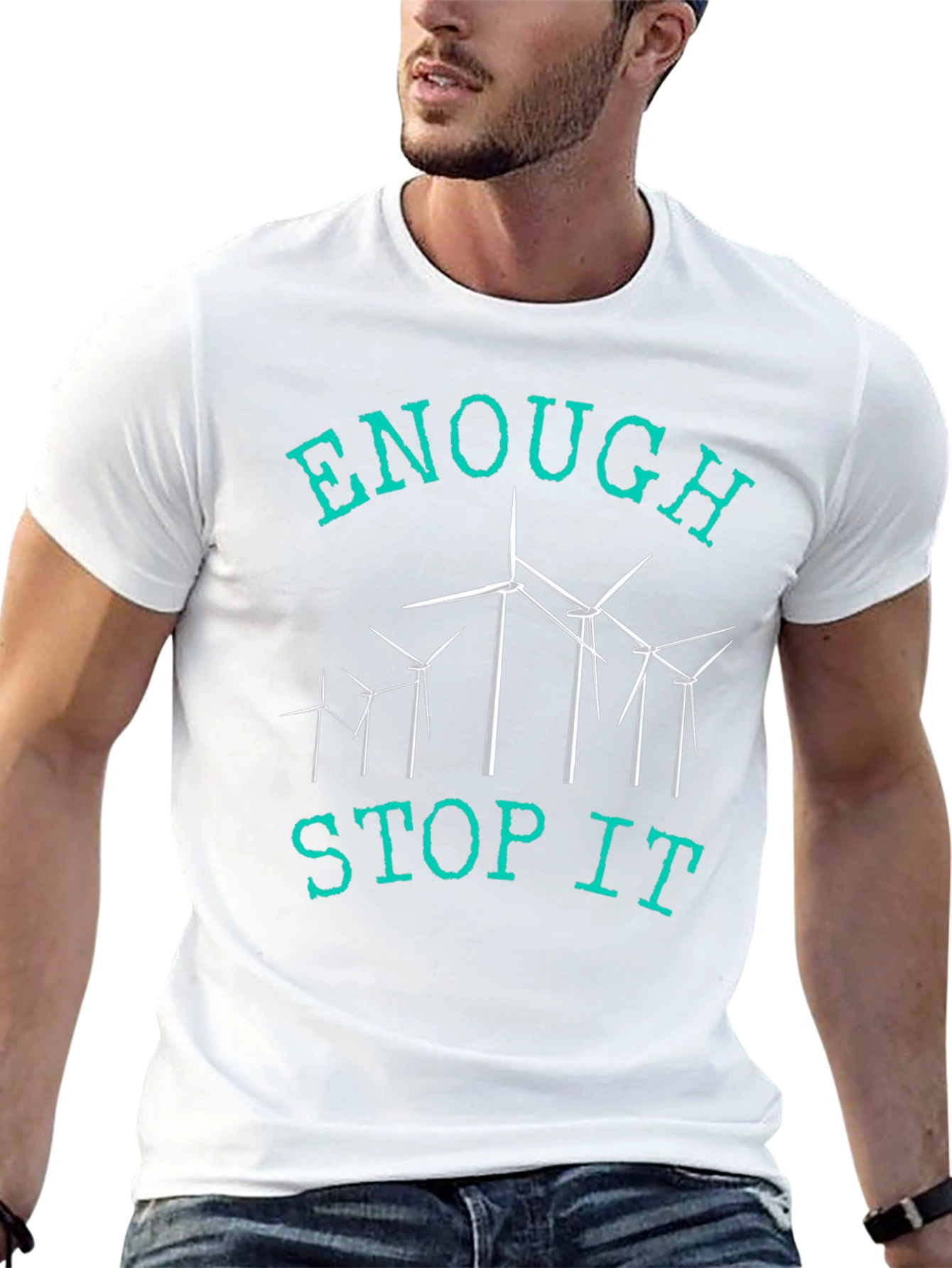 Enough Stop It Wind Turbine Graphic Tee