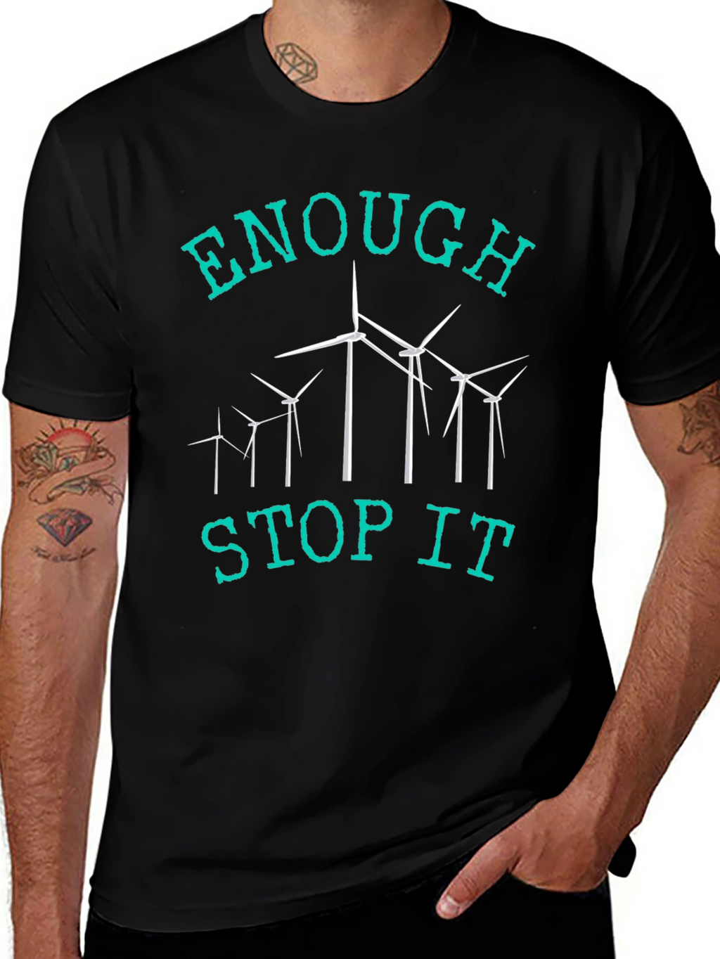 Enough Stop It Wind Turbine Graphic Tee