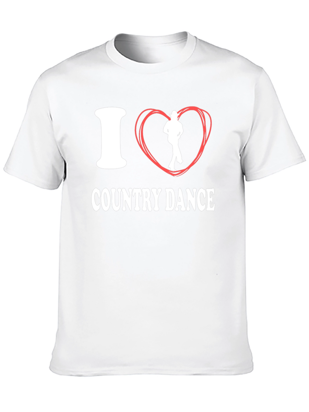 I Love Country Dance Black Cotton Tee