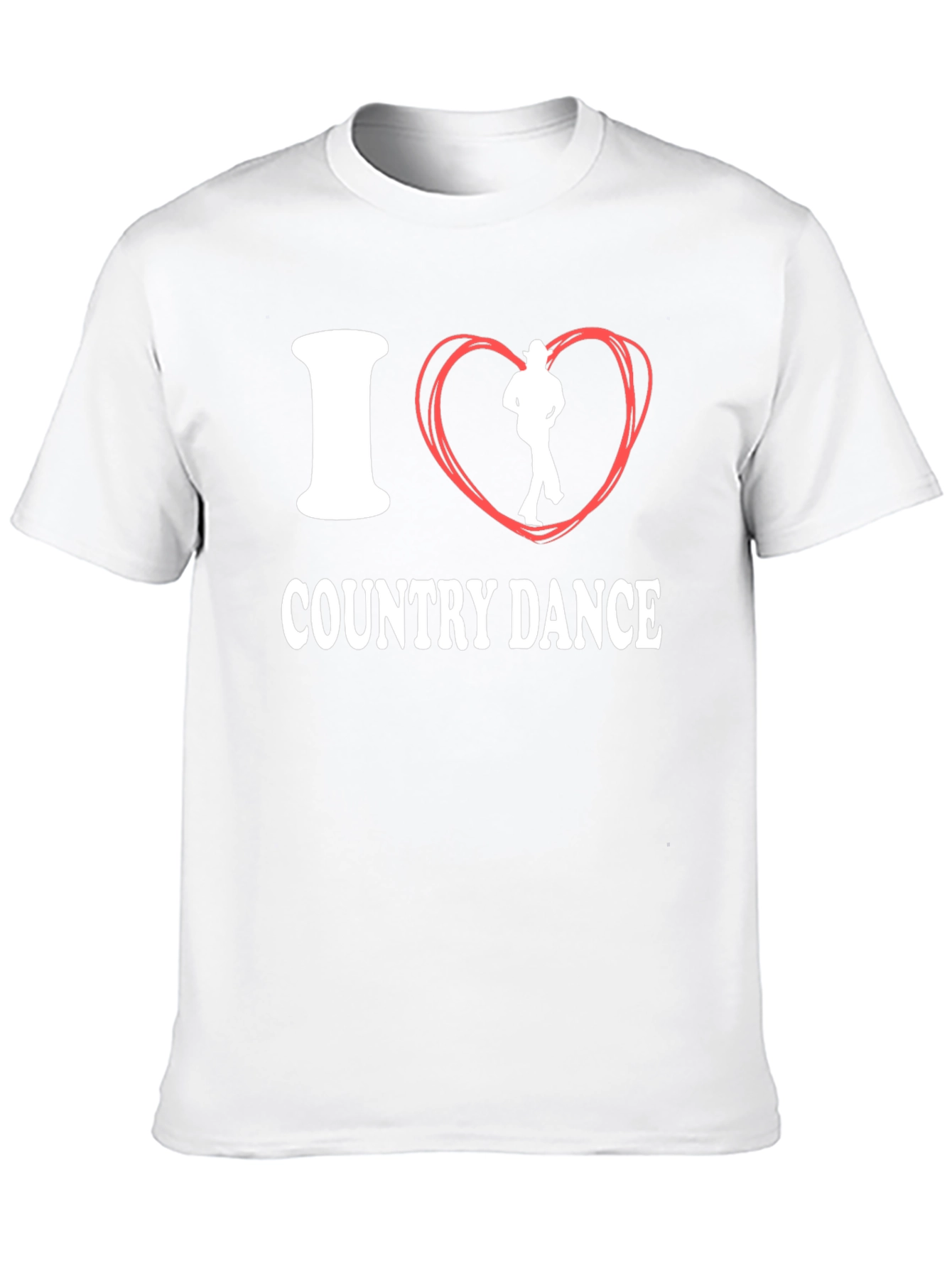 I Love Country Dance Black Cotton Tee