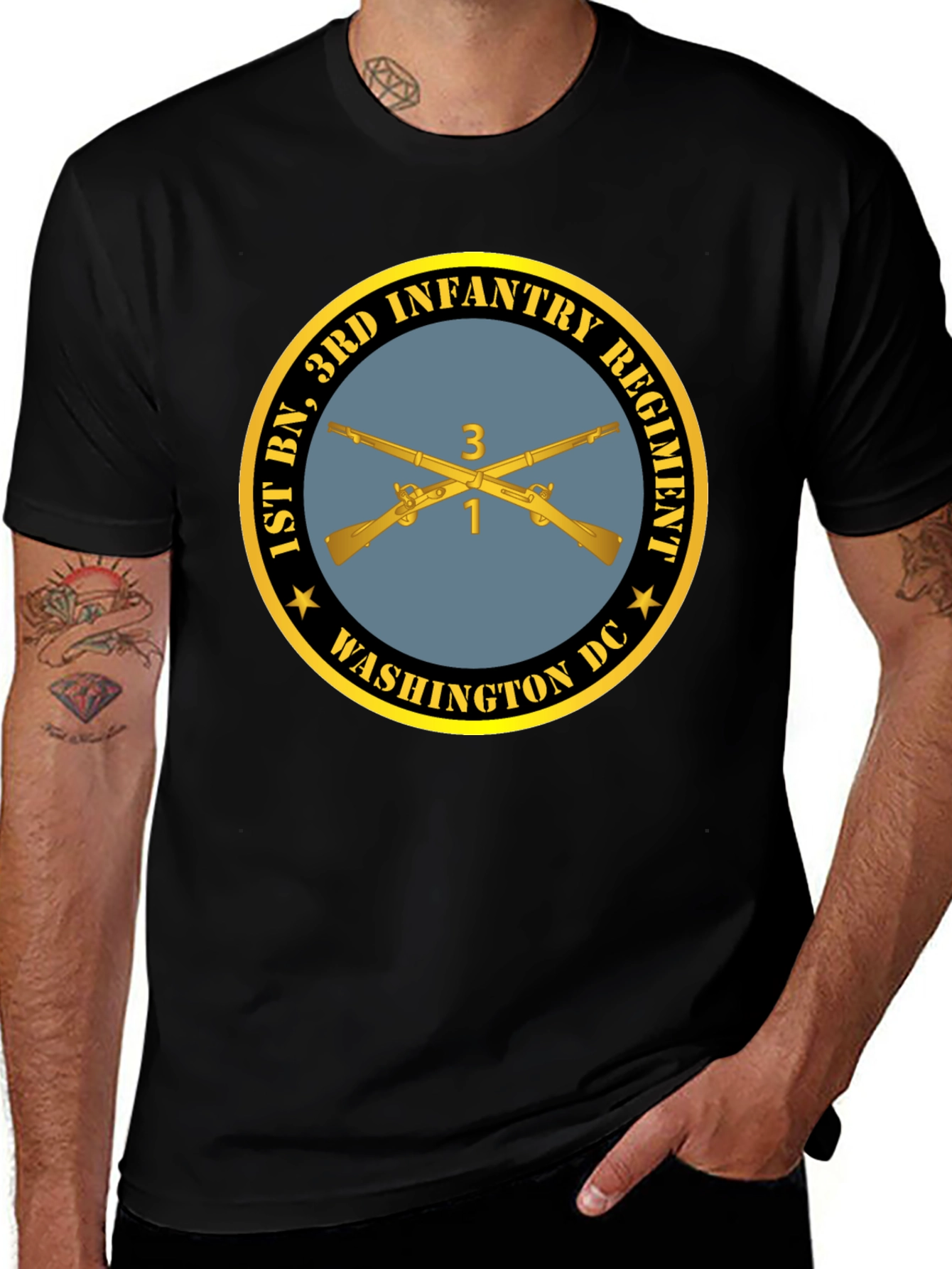 1st Bn 3rd Infantry Regiment T-Shirt - Black