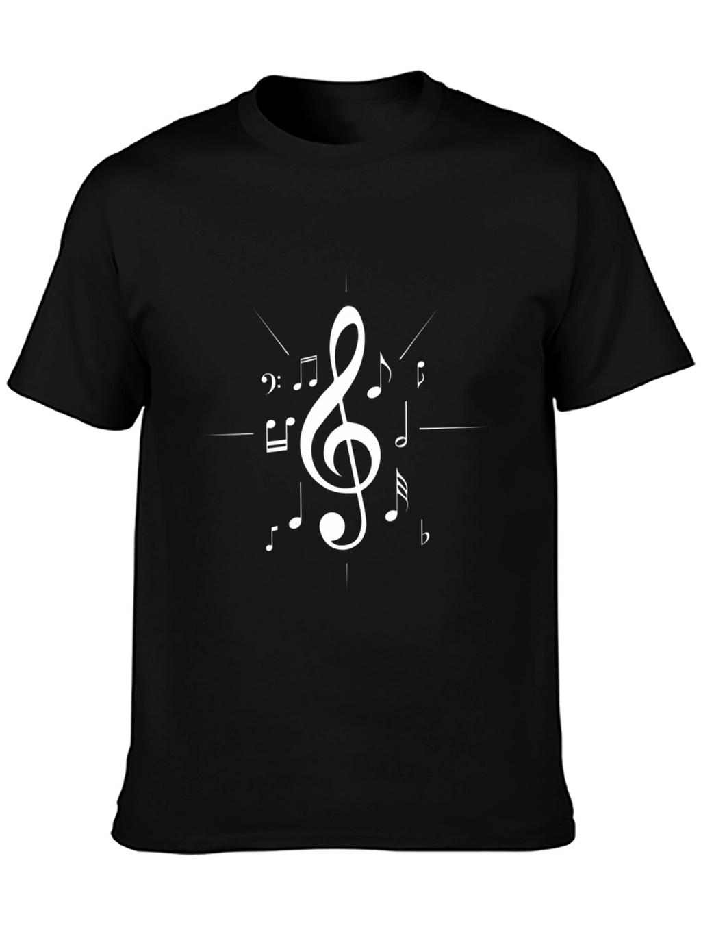 Music Note Graphic Print Black T-Shirt