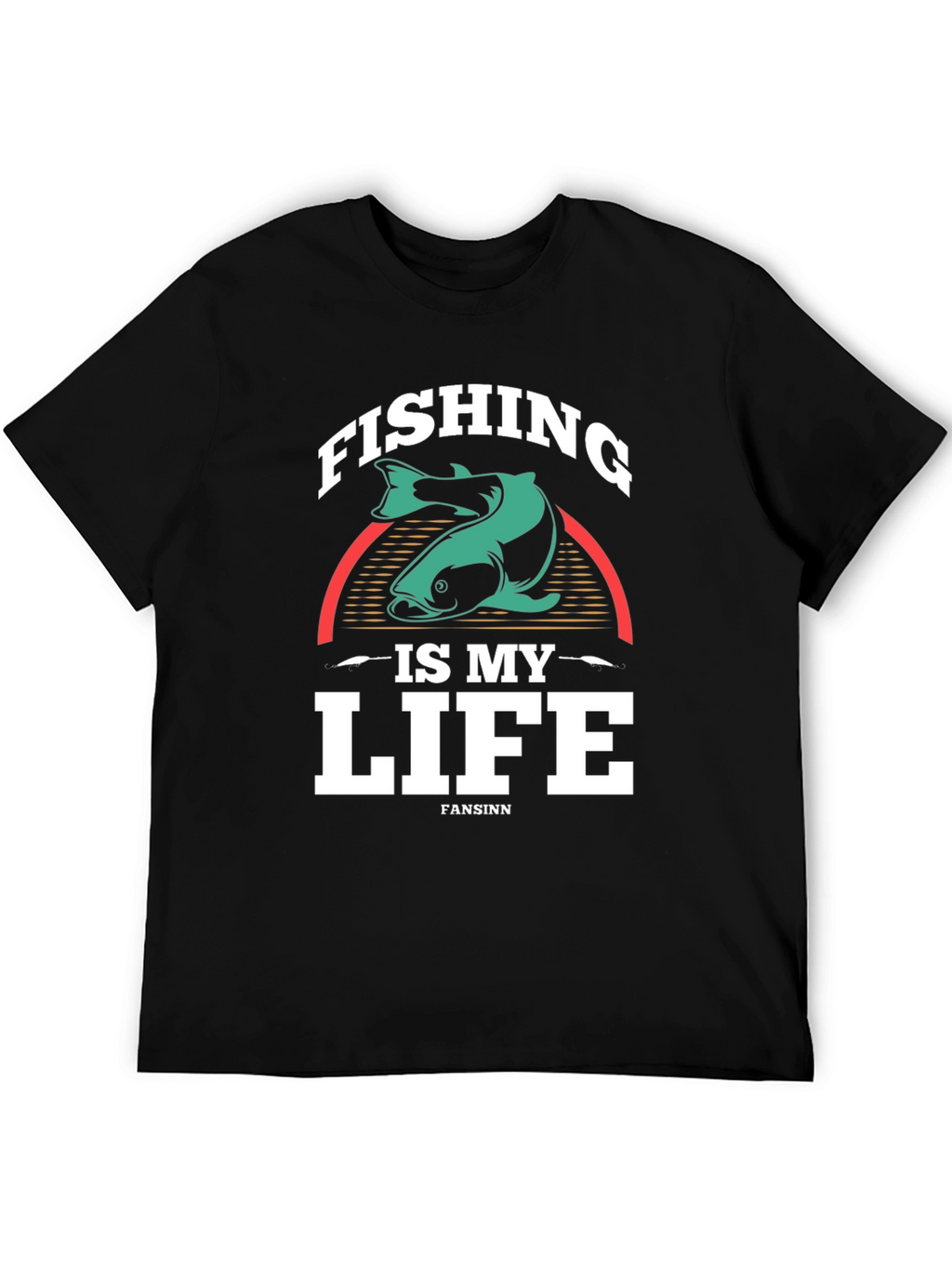 Fishing is My Life Graphic Tee - Black