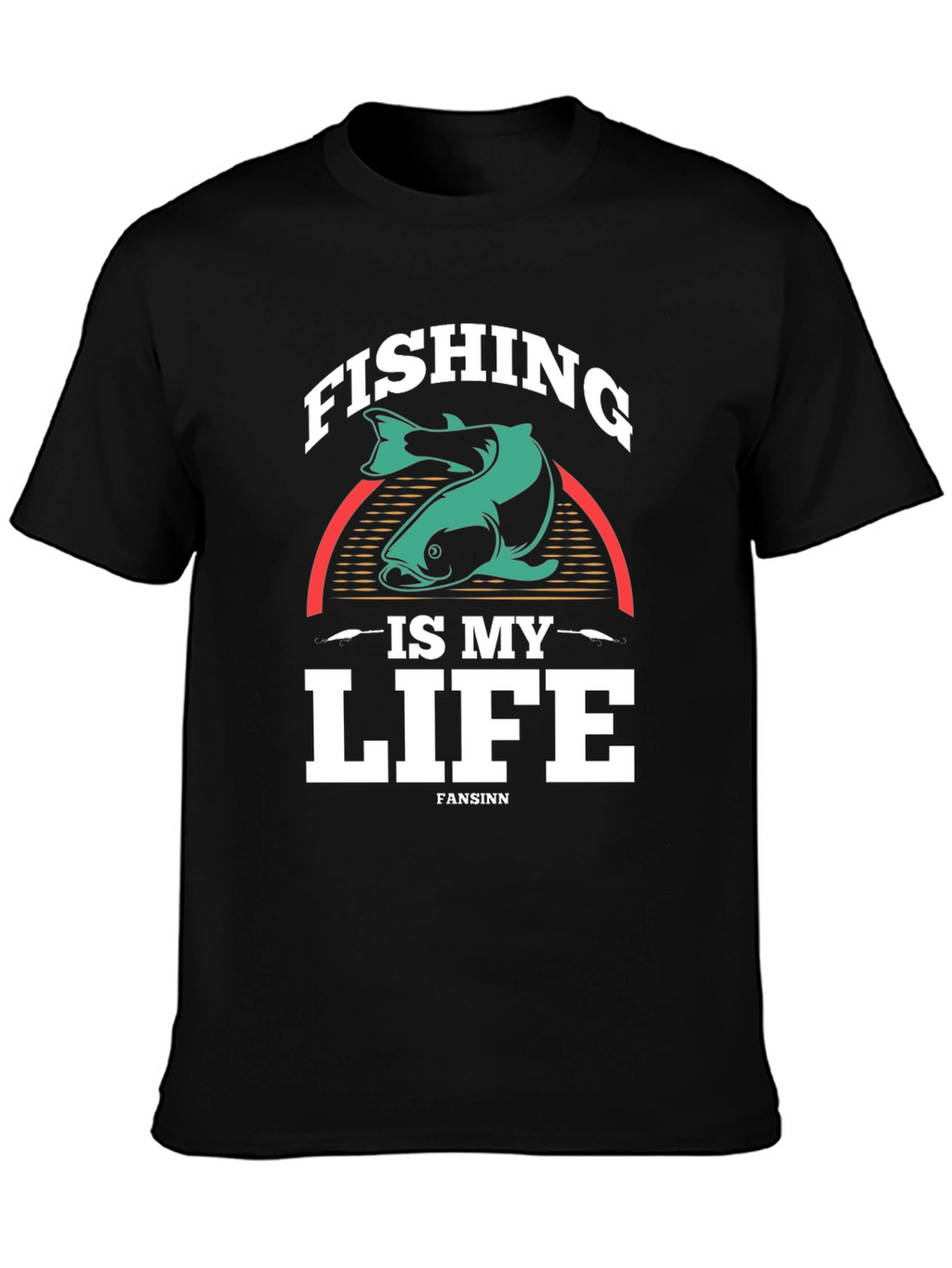 Fishing is My Life Graphic Tee - Black