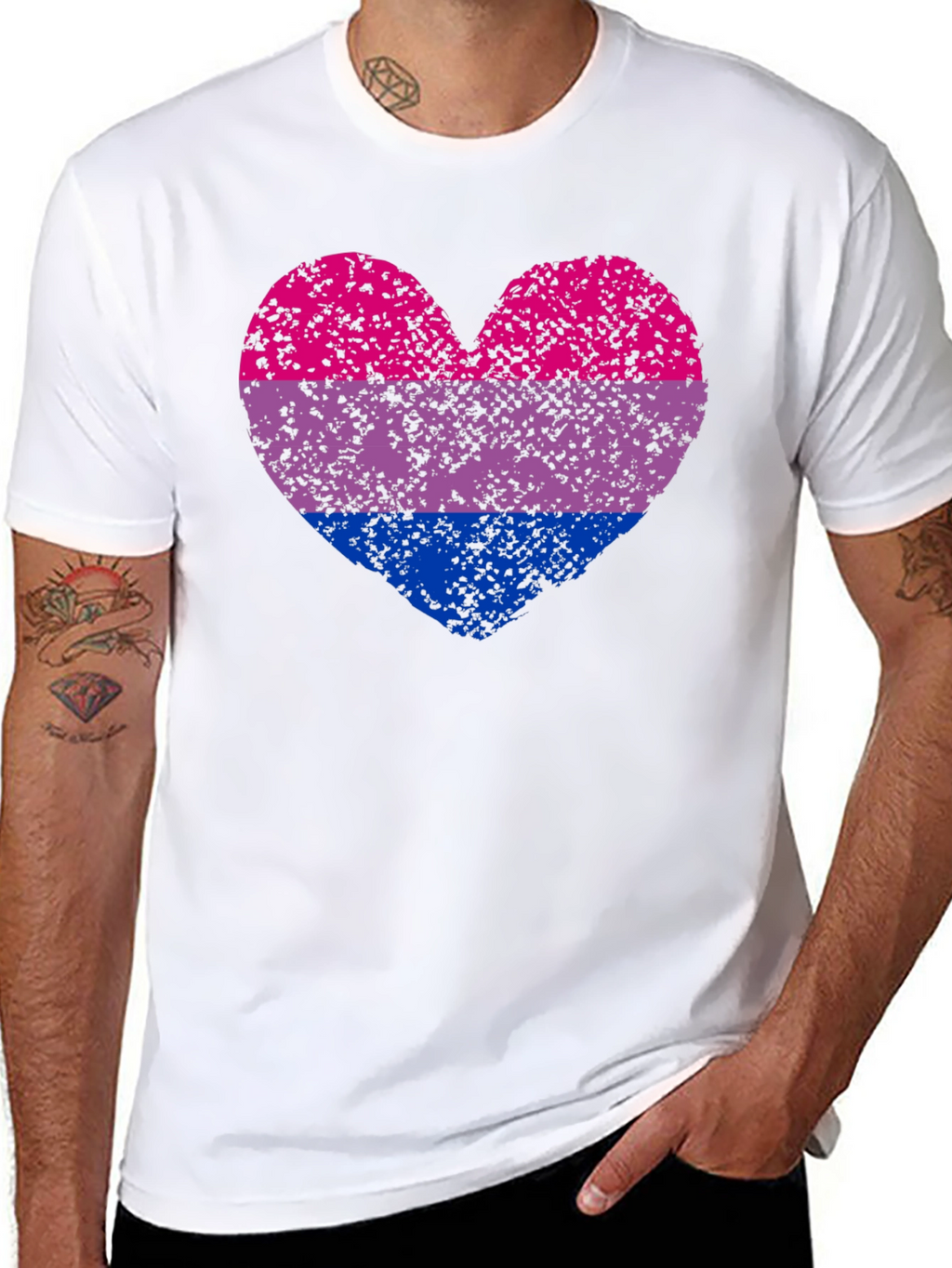 Bi Pride Heart Graphic T-Shirt