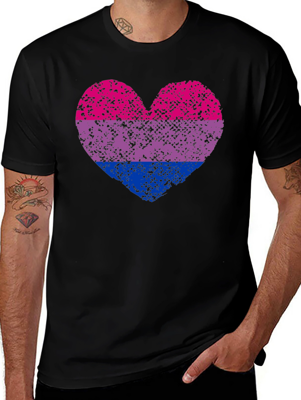 Bi Pride Heart Graphic T-Shirt