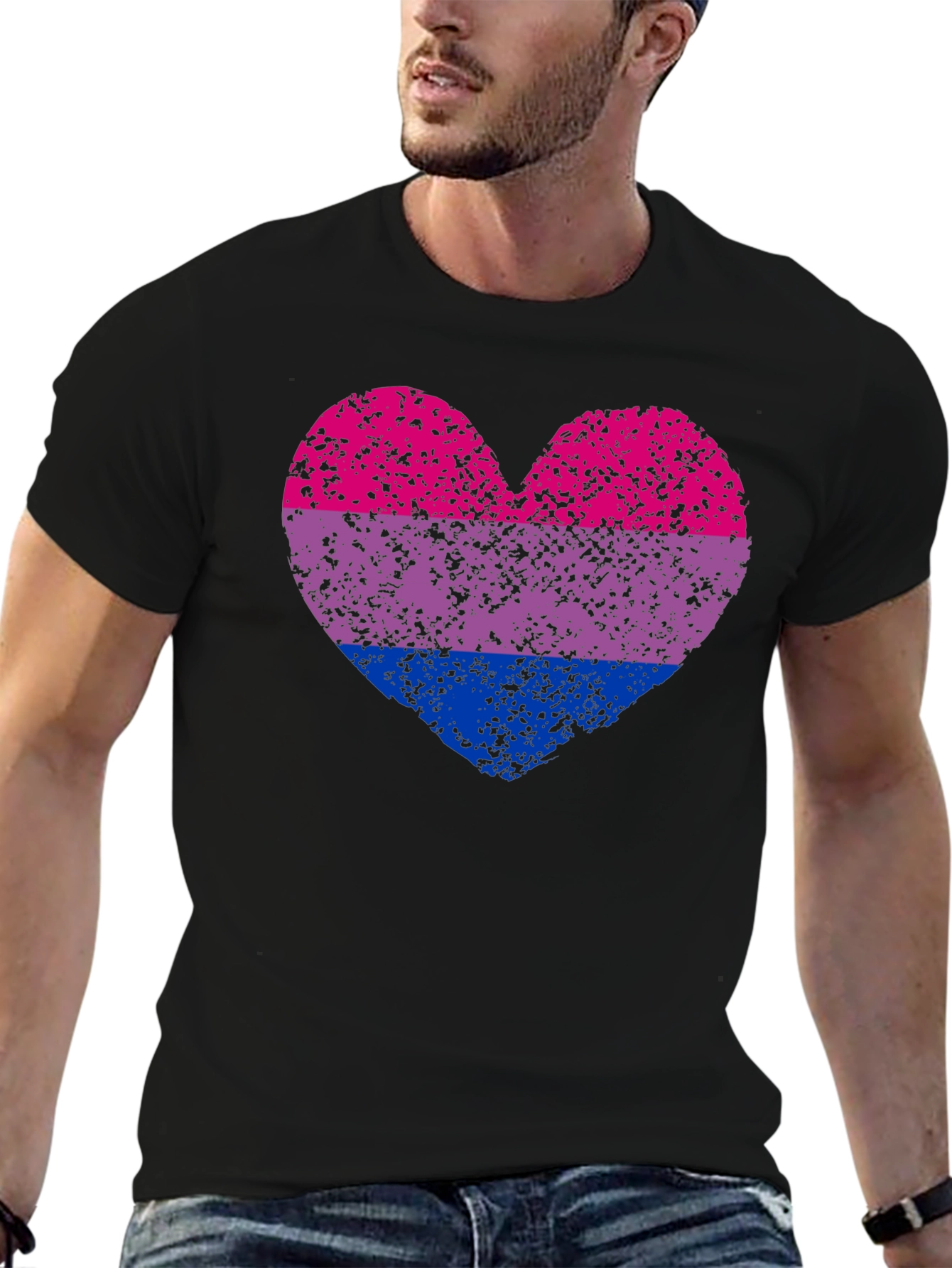 Bi Pride Heart Graphic T-Shirt