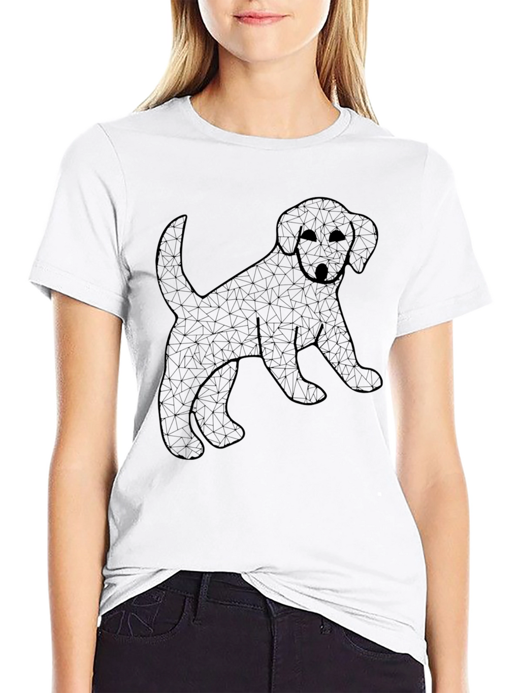 Geometric Puppy T-Shirt – Modern Dog Lover Graphic Tee