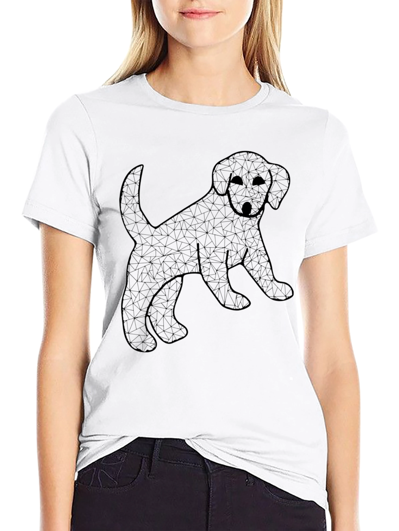 Geometric Puppy T-Shirt – Modern Dog Lover Graphic Tee
