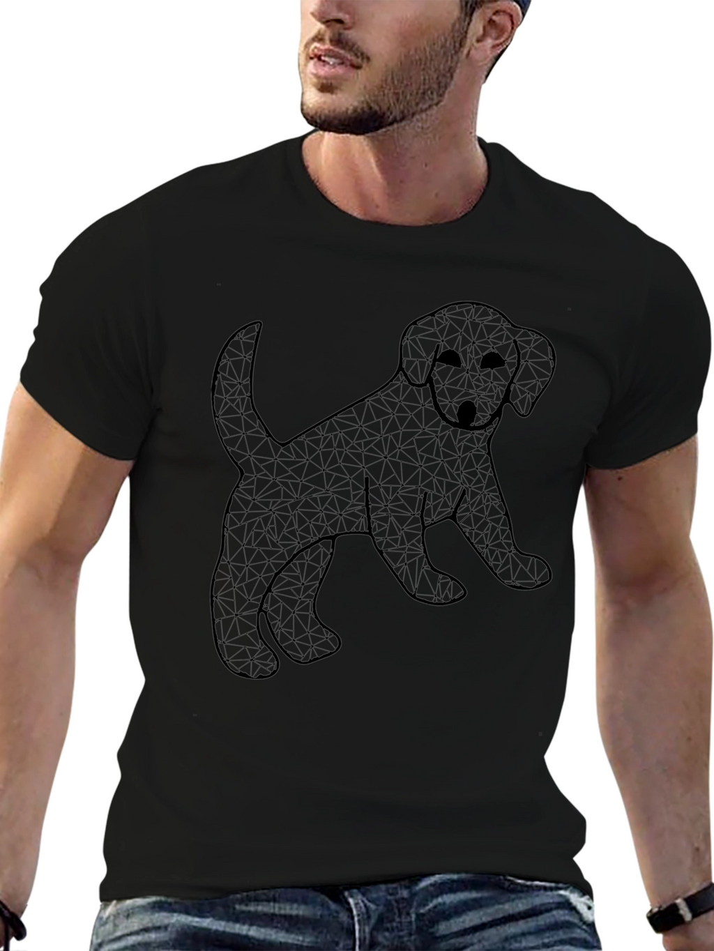 Geometric Puppy T-Shirt – Modern Dog Lover Graphic Tee
