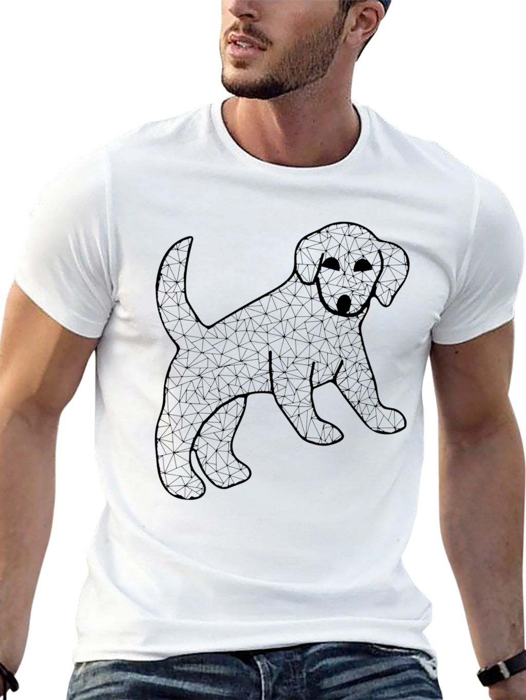 Geometric Puppy T-Shirt – Modern Dog Lover Graphic Tee