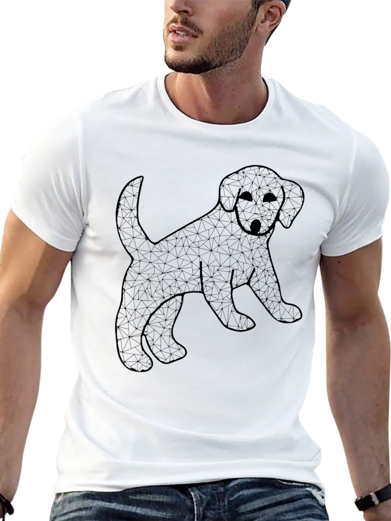 Geometric Puppy T-Shirt – Modern Dog Lover Graphic Tee