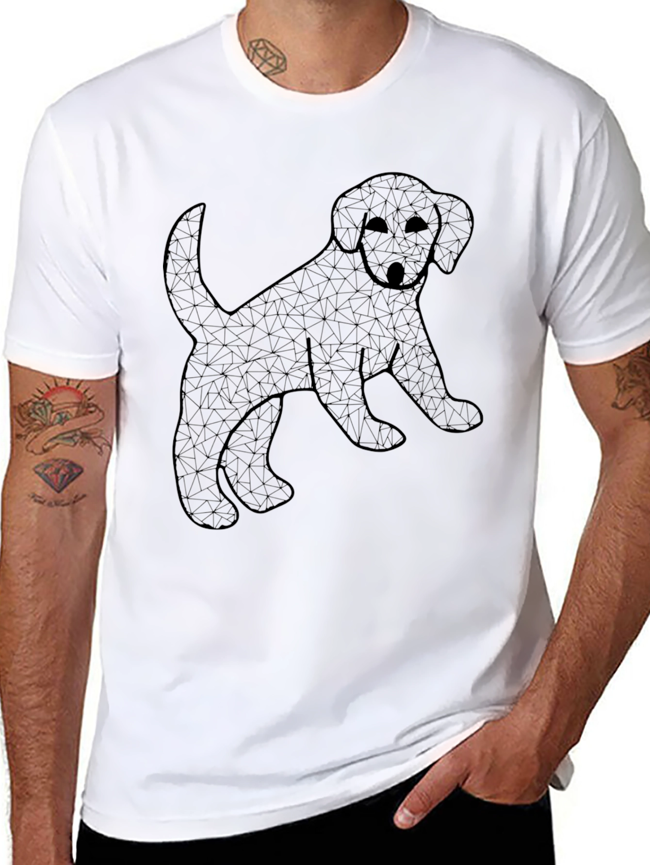 Geometric Puppy T-Shirt – Modern Dog Lover Graphic Tee