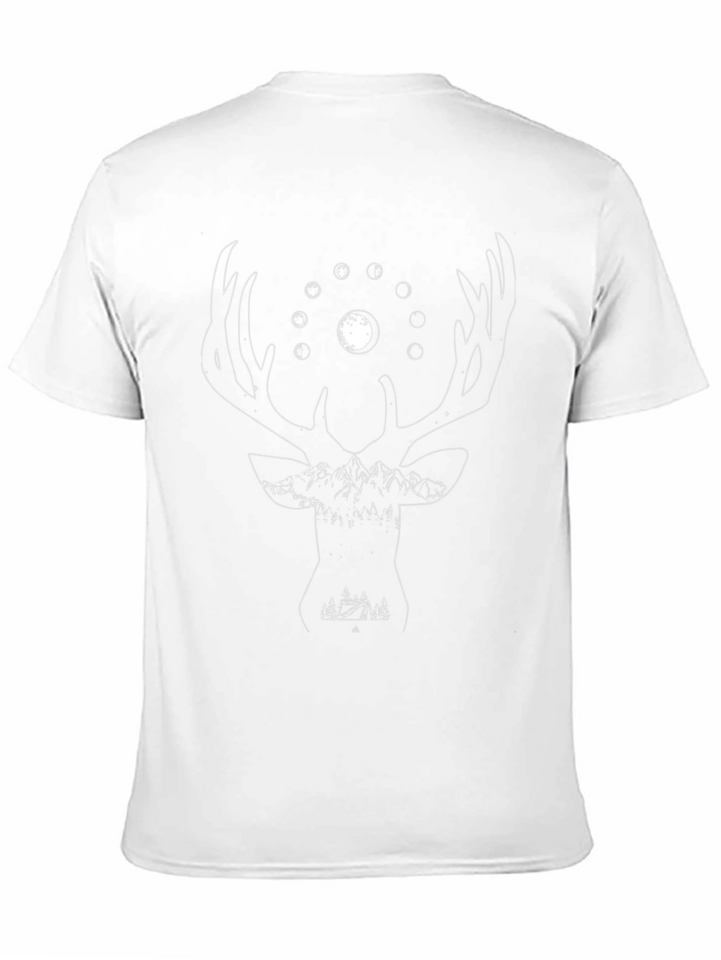 Nature Deer Graphic Tee - Moon Phases Camping Shirt
