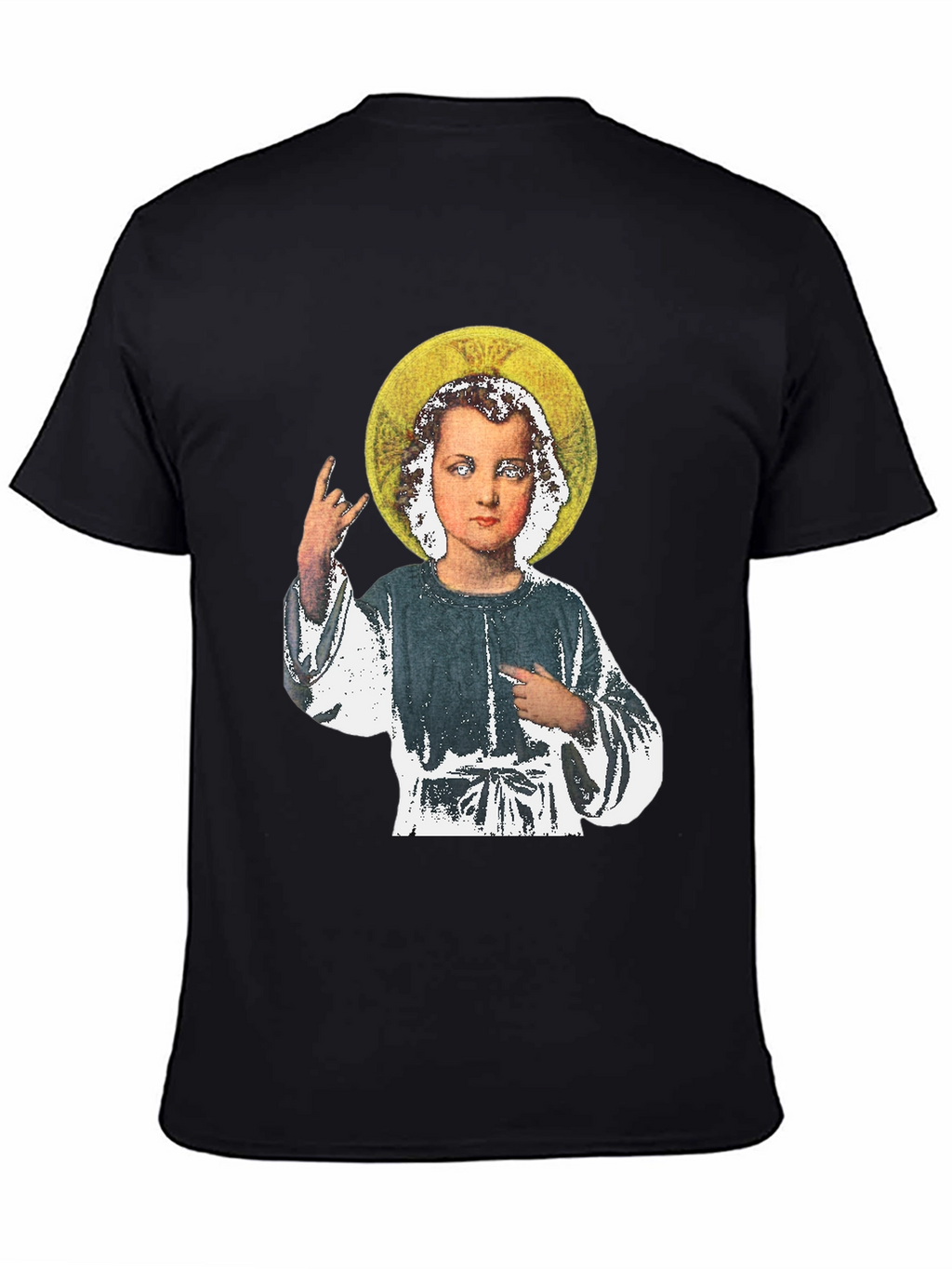 Rock On Baby Jesus T-Shirt - Black Cotton Tee
