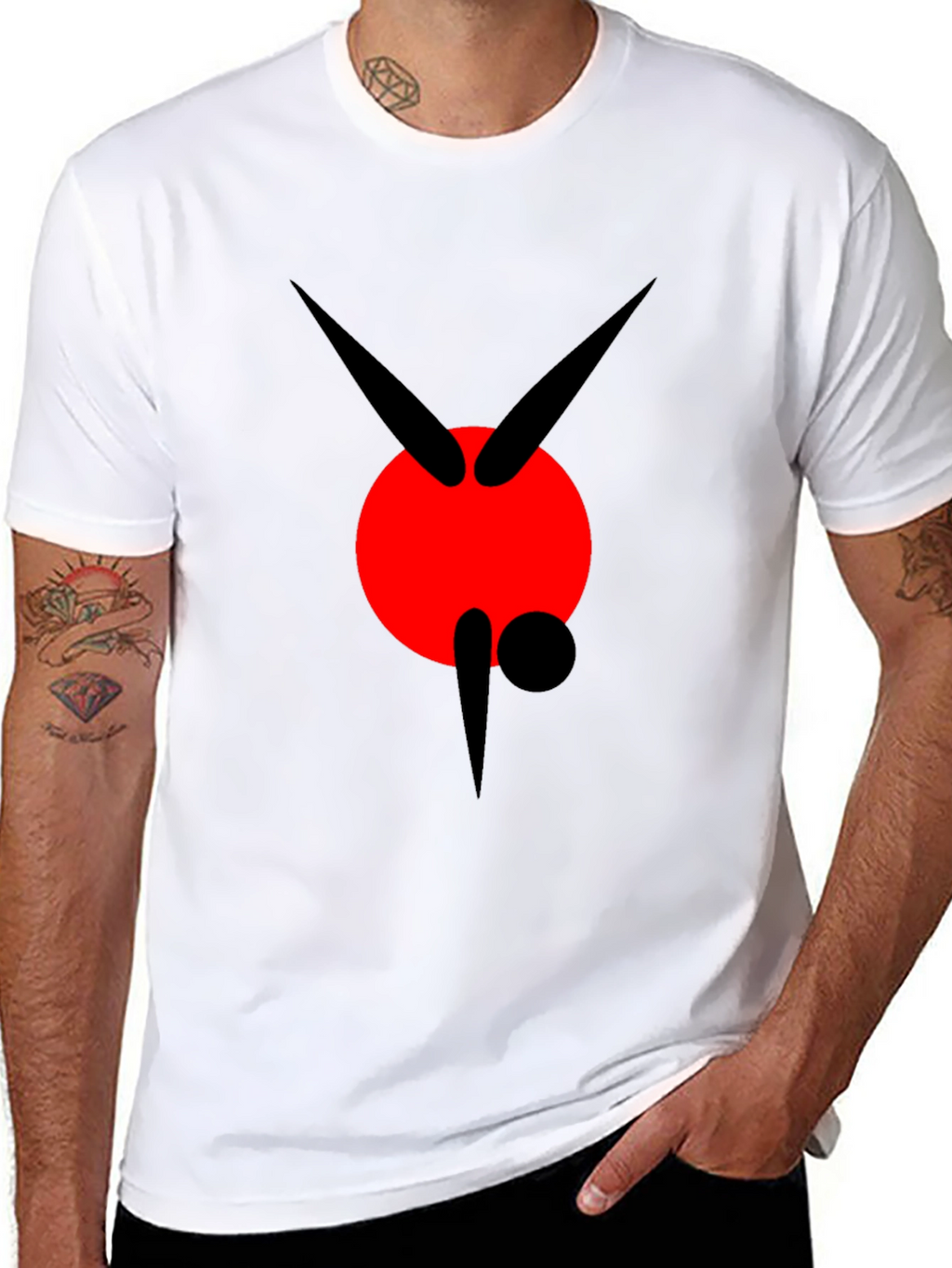 Abstract Graphic Black Tee