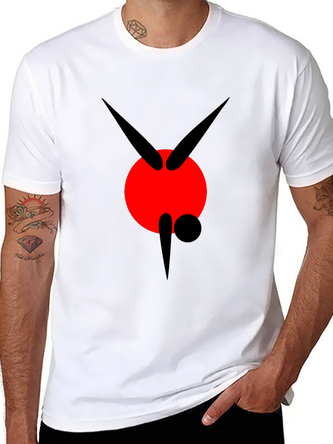 Abstract Graphic Black Tee