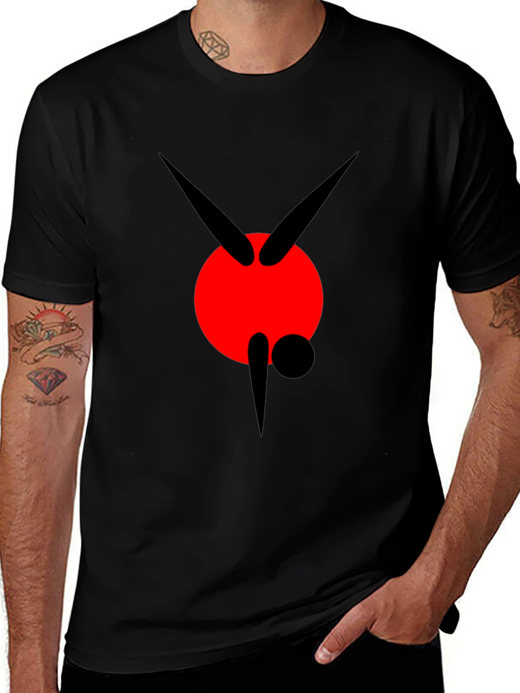 Abstract Graphic Black Tee