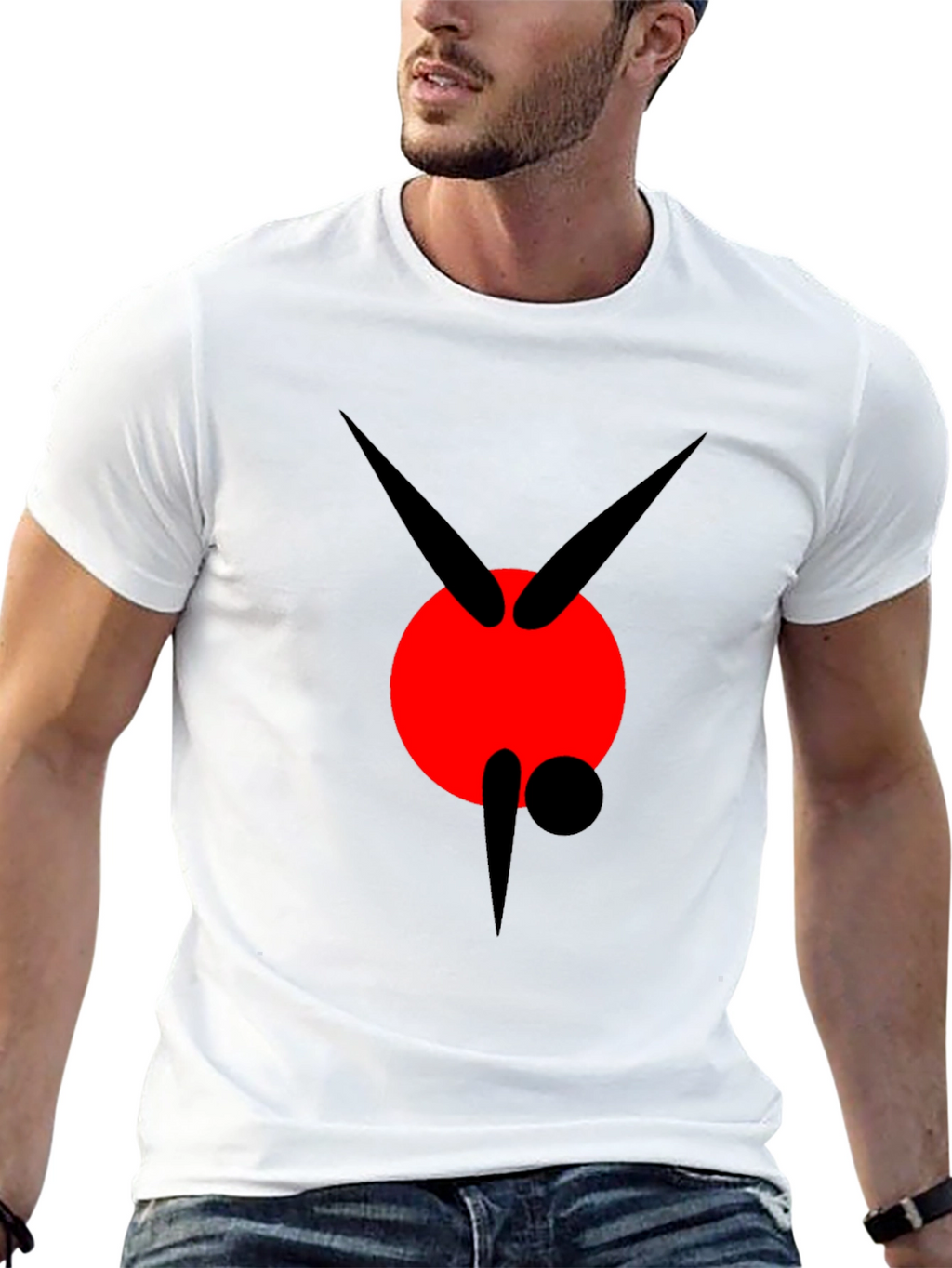 Abstract Graphic Black Tee