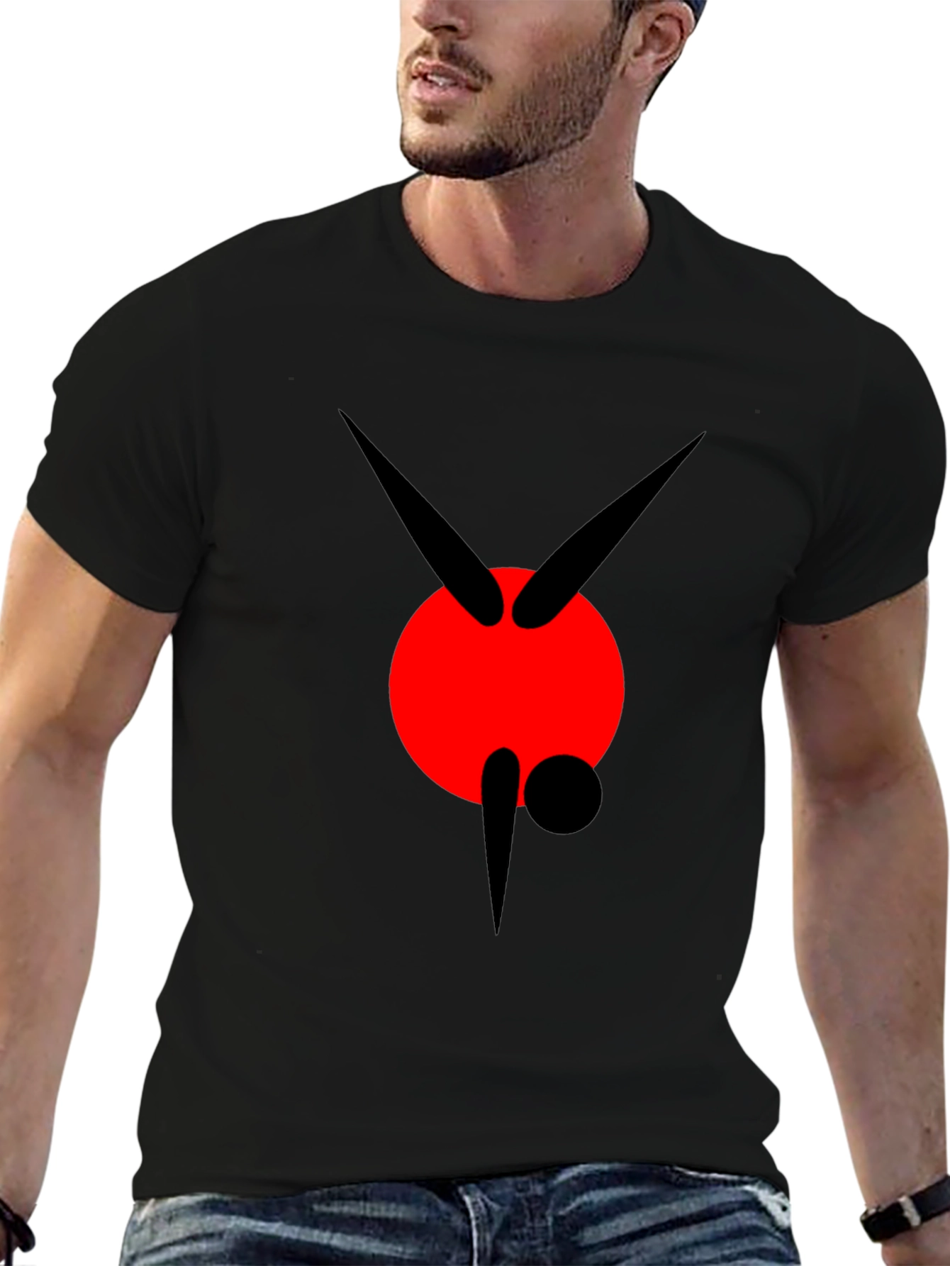 Abstract Graphic Black Tee