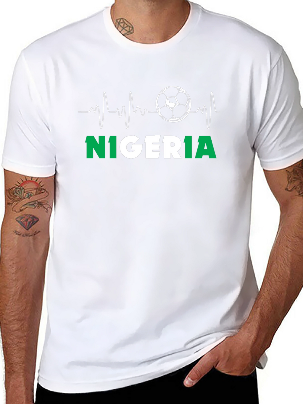 Nigeria Soccer Heartbeat T-Shirt