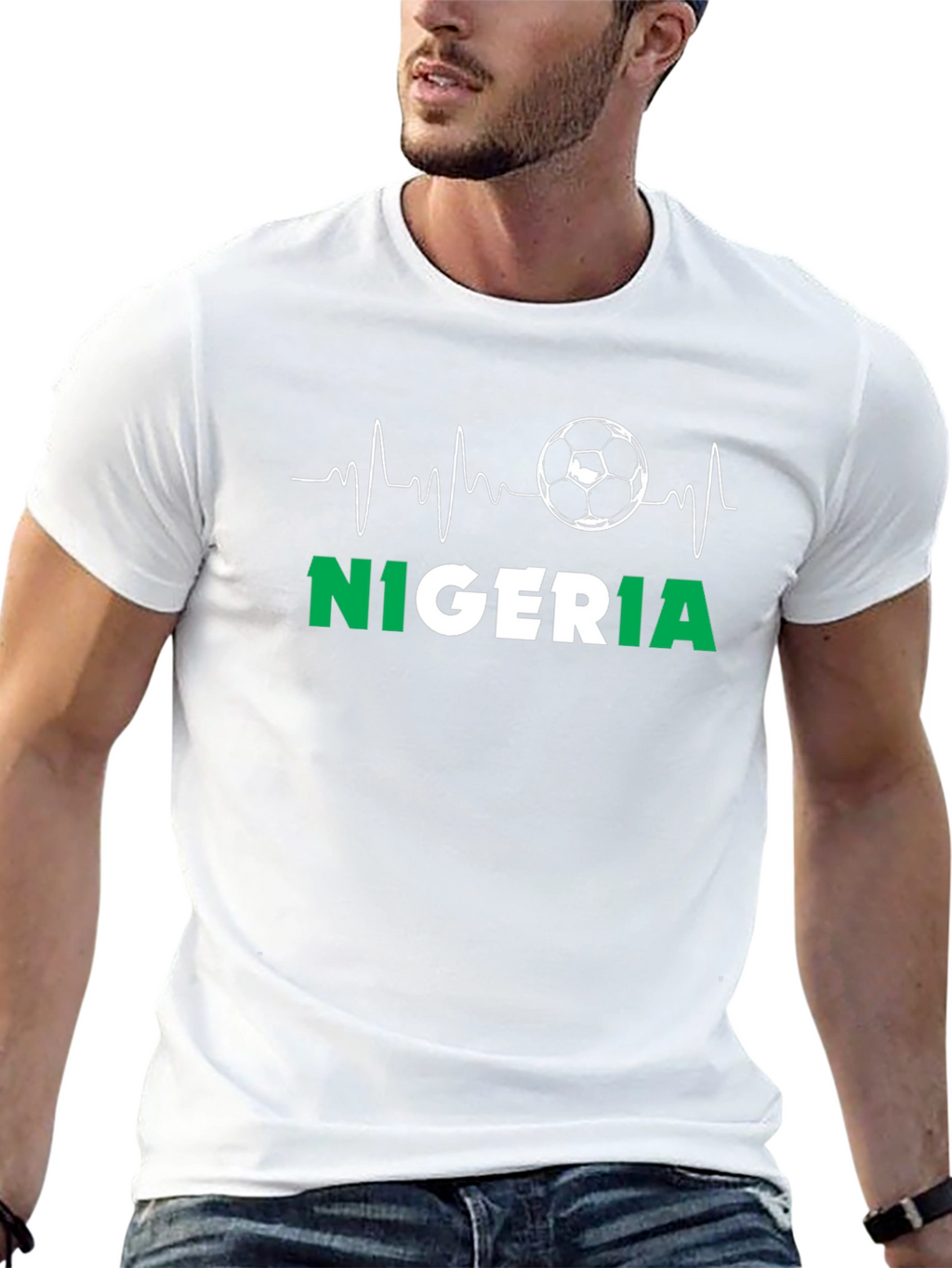 Nigeria Soccer Heartbeat T-Shirt
