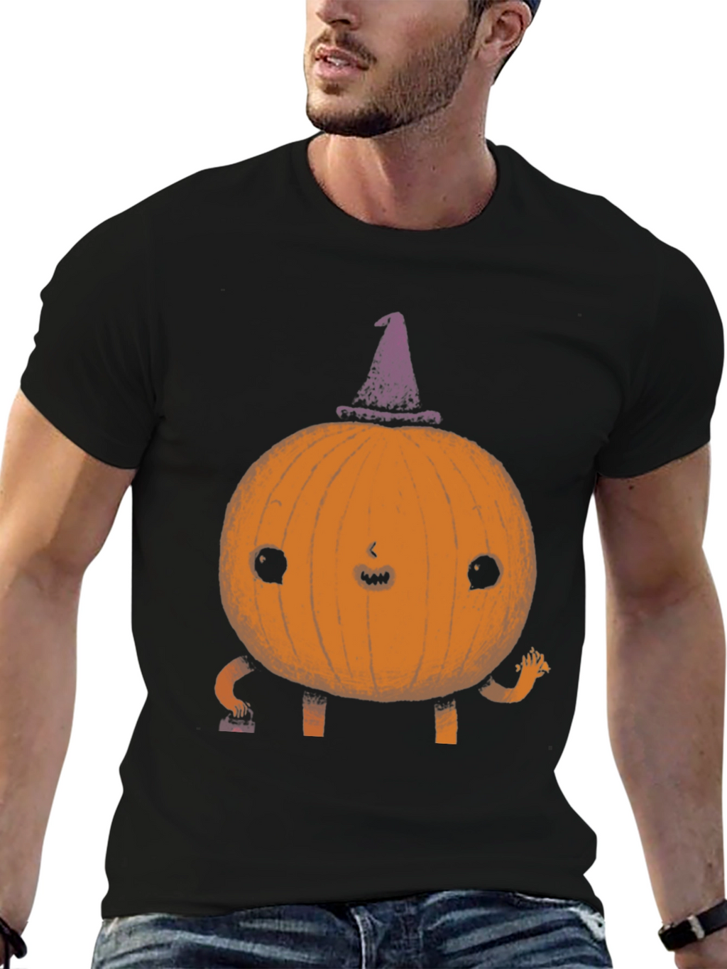 Whimsical Pumpkin Witch T-Shirt