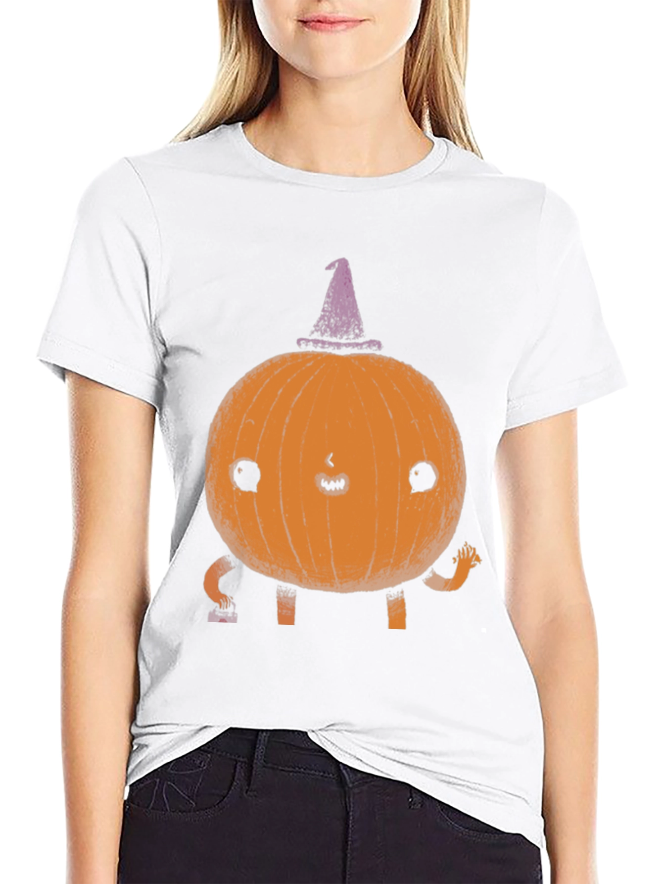 Whimsical Pumpkin Witch T-Shirt