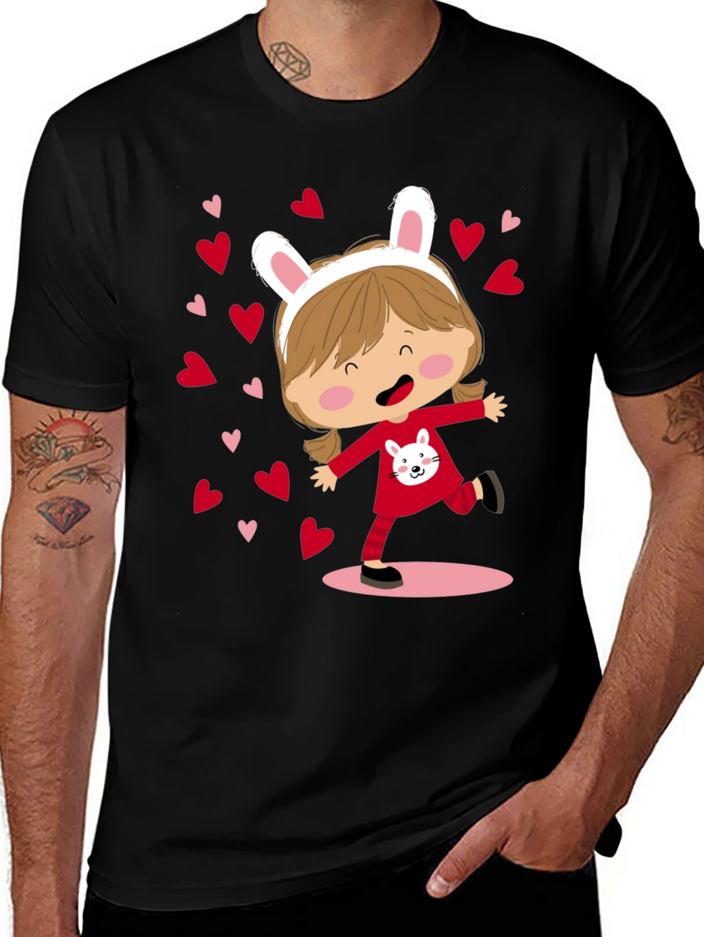 Cute Bunny Girl Graphic Tee