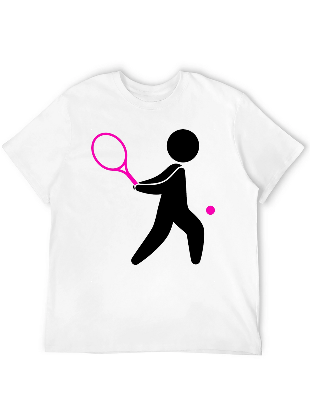 Tennis Player Graphic Tee - Black Cotton T-Shirt