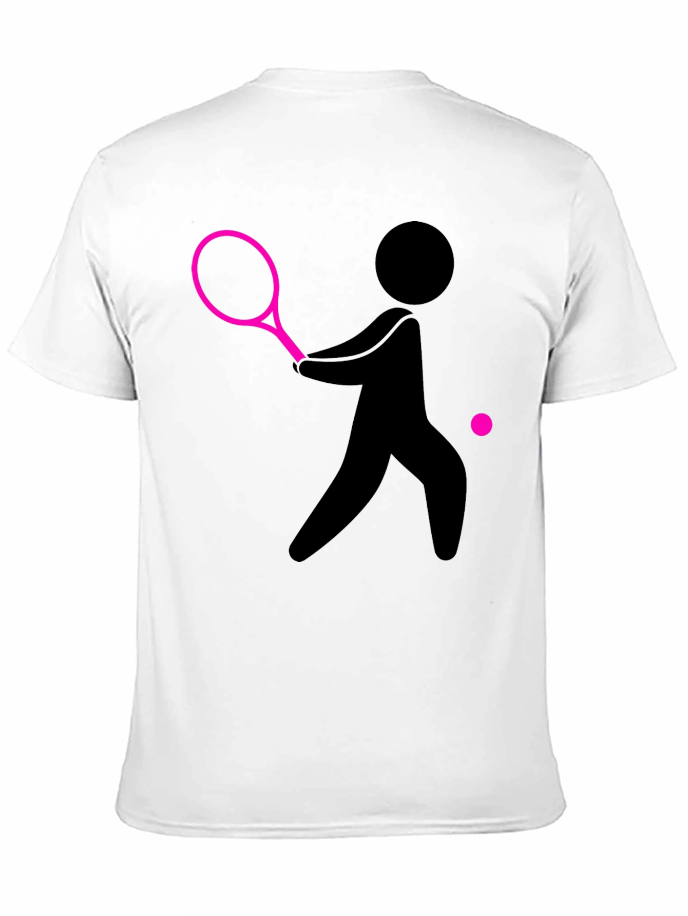 Tennis Player Graphic Tee - Black Cotton T-Shirt