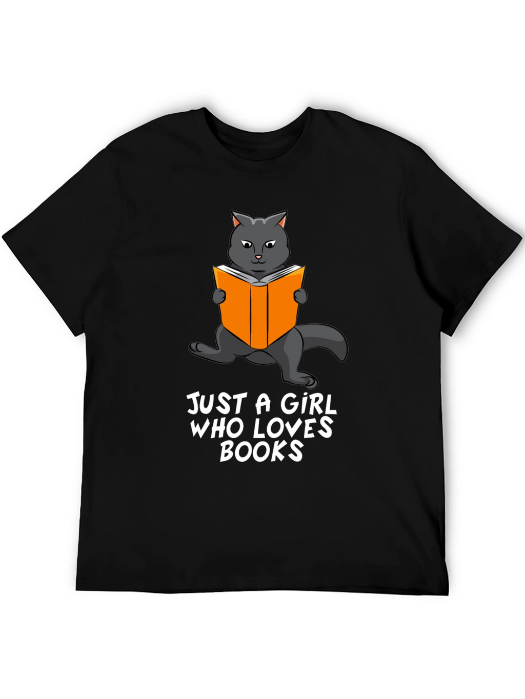 Cat Reading Book Graphic T-Shirt