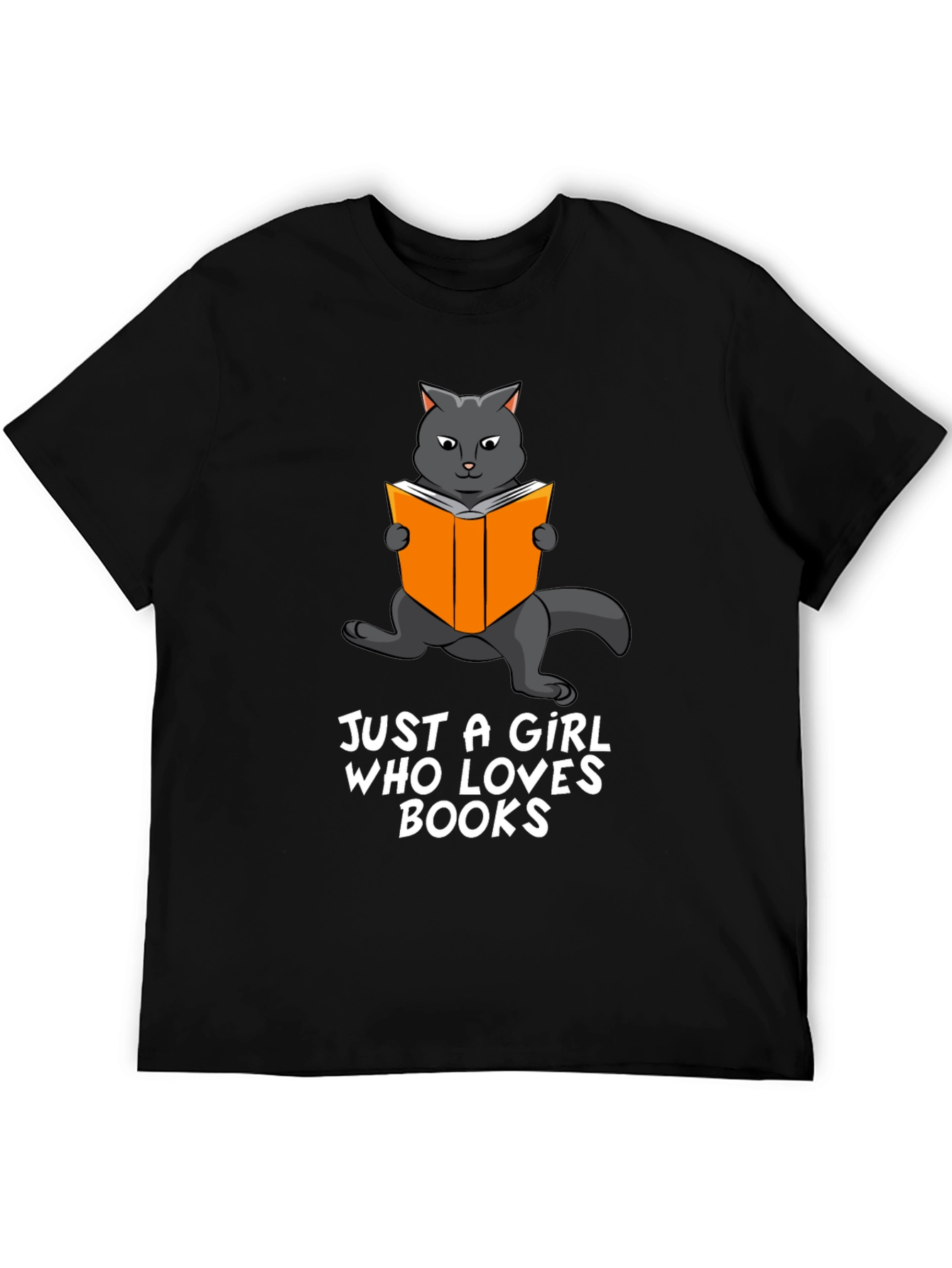 Cat Reading Book Graphic T-Shirt