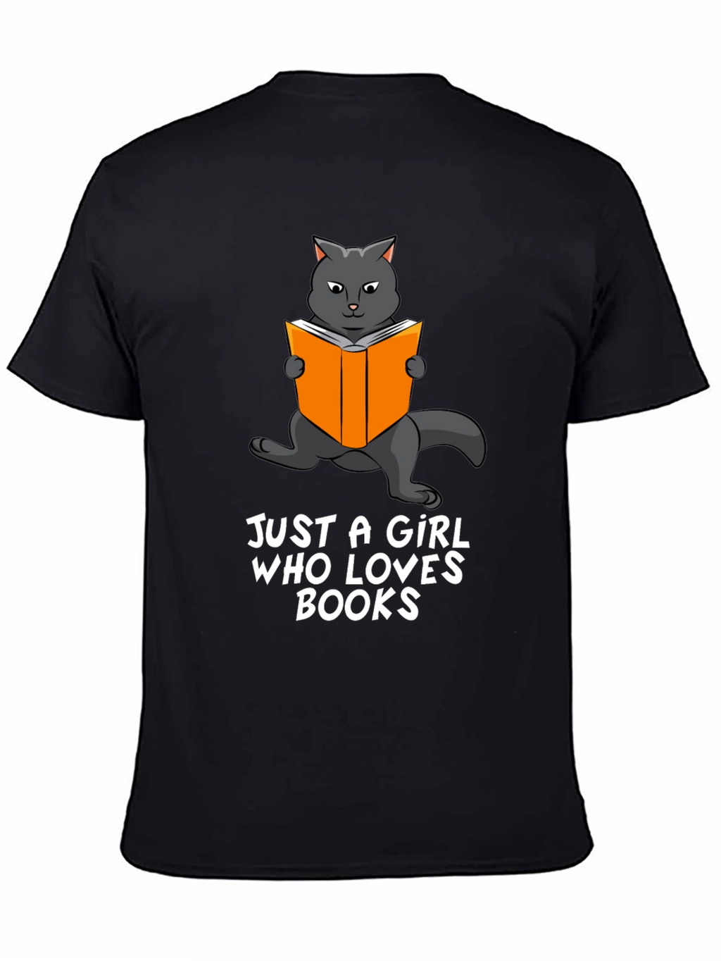 Cat Reading Book Graphic T-Shirt