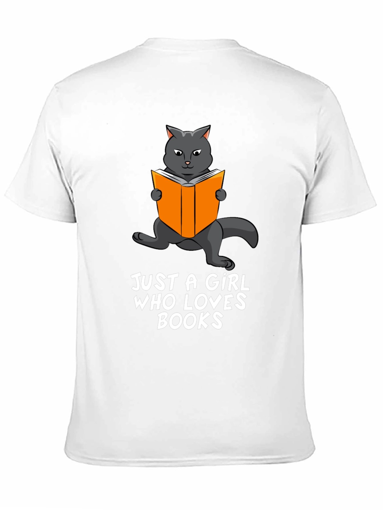 Cat Reading Book Graphic T-Shirt