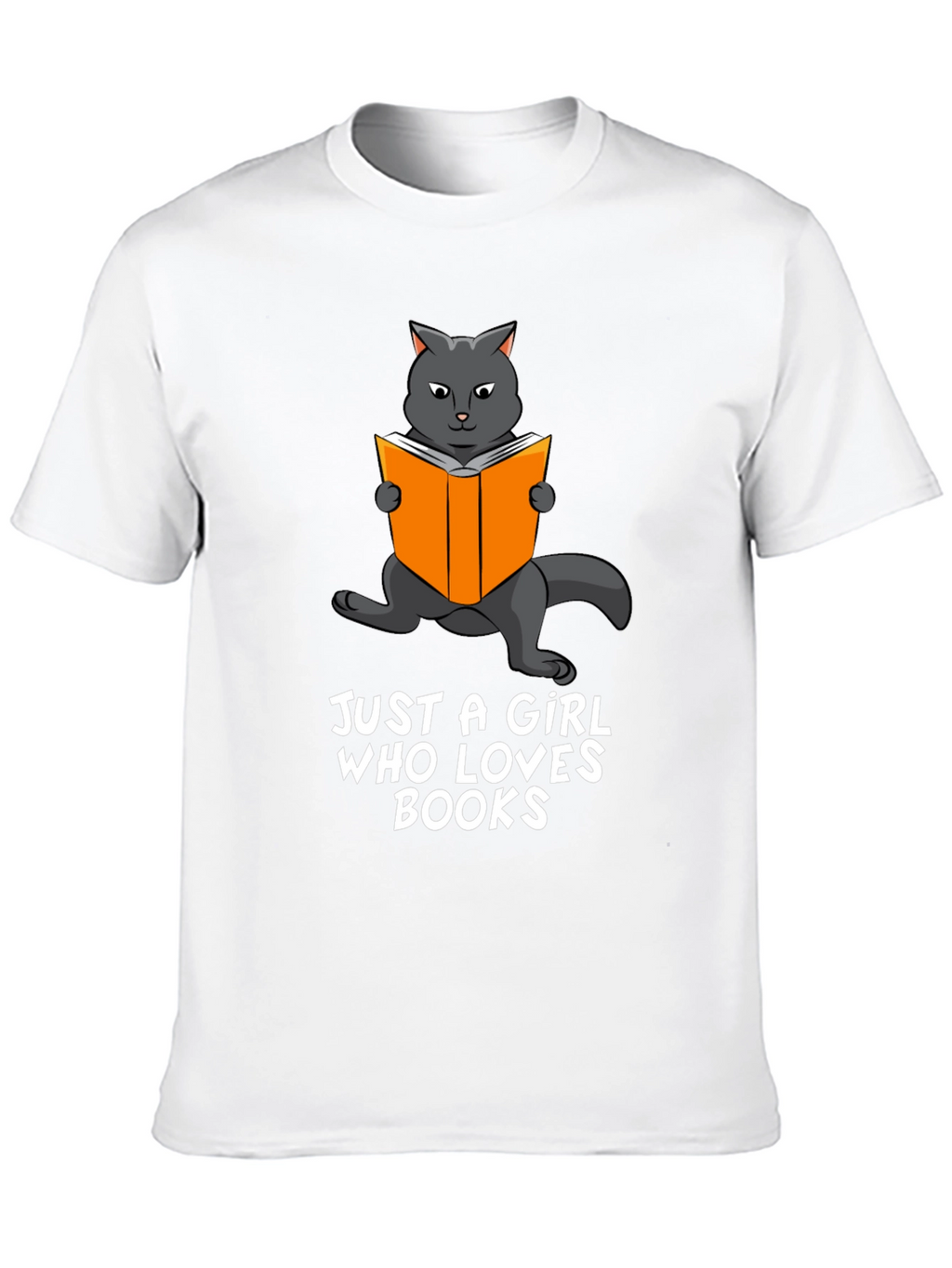 Cat Reading Book Graphic T-Shirt