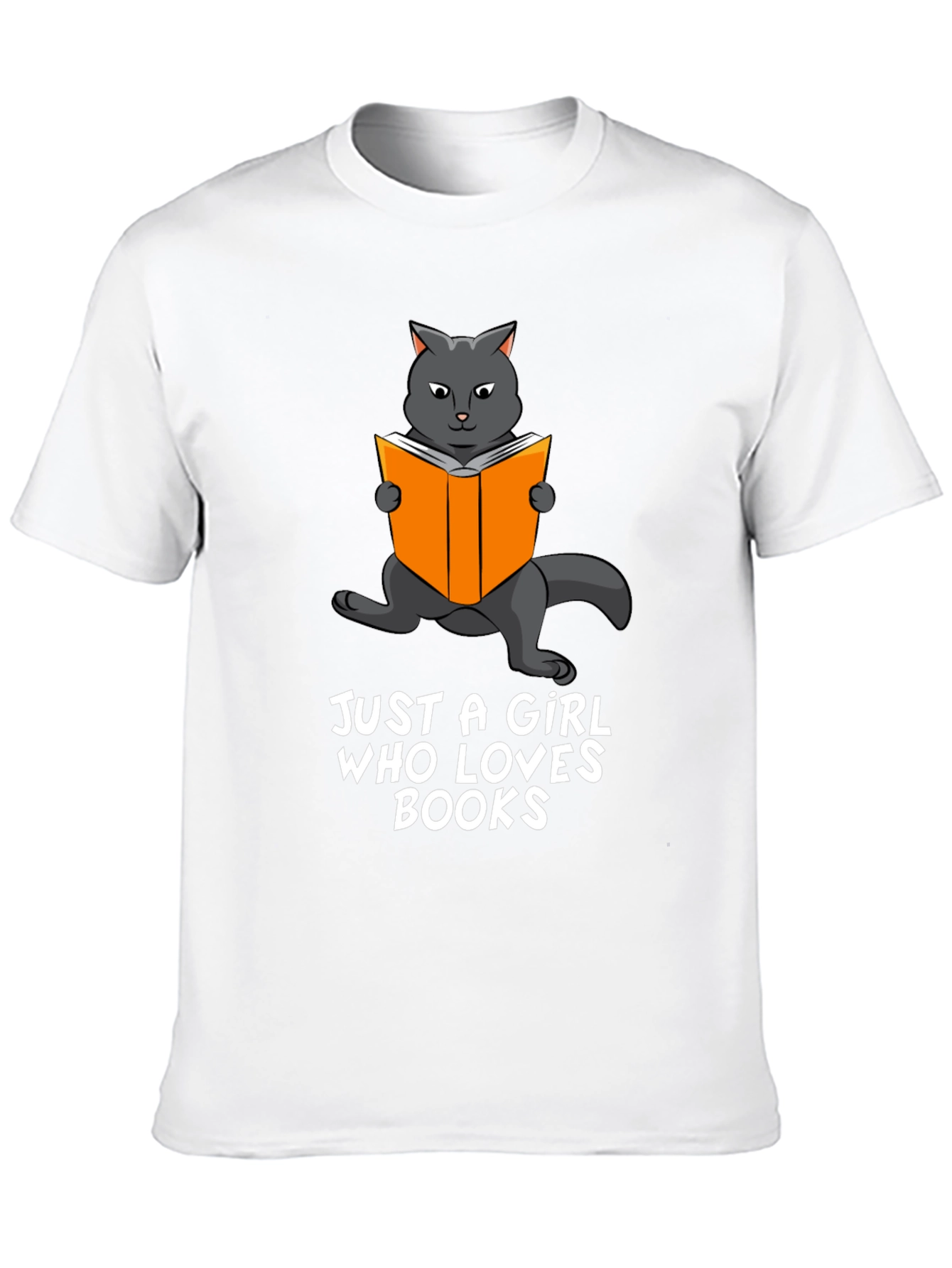 Cat Reading Book Graphic T-Shirt