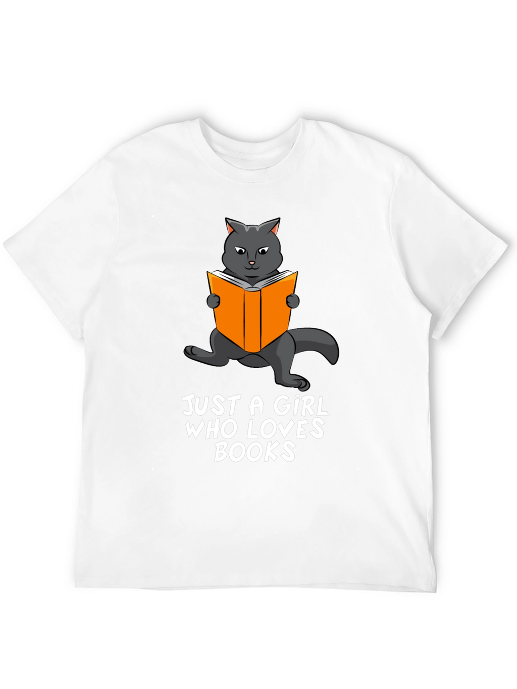 Cat Reading Book Graphic T-Shirt